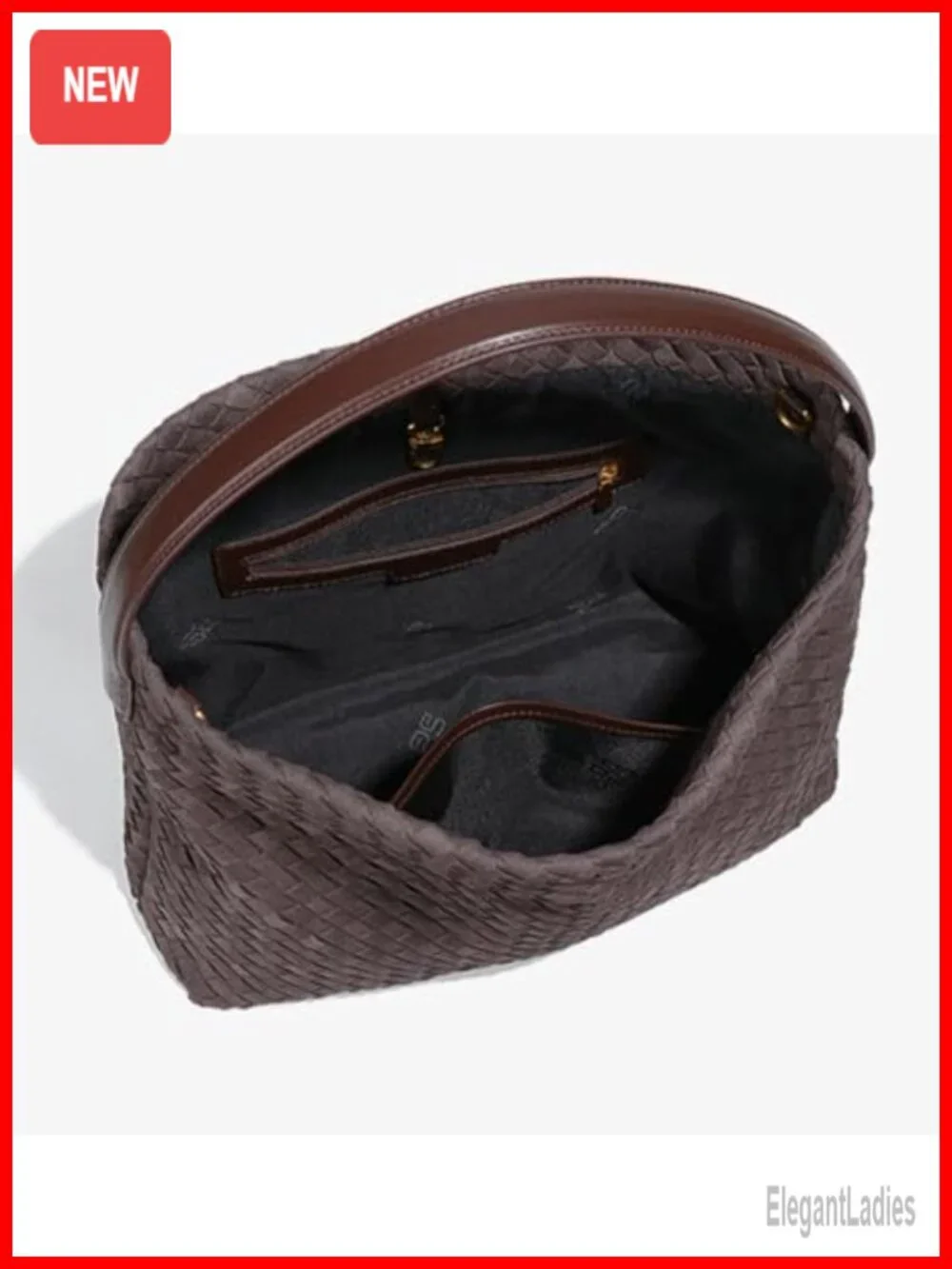 Woven Faux Suede Tote Bag Women Slouchy Hobo Purse Shoulder Handbag Satchel